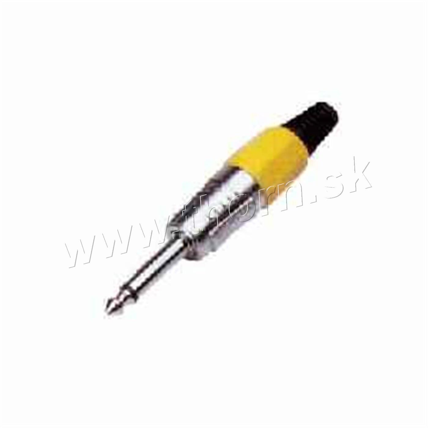 Konektor jack 6,3mm HQ mono žltý