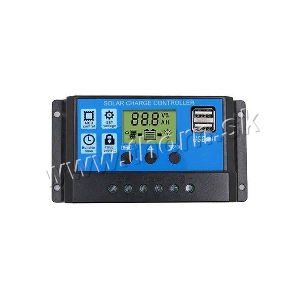 Solárny regulátor PWM SY3024H 12-24V/30A+USB pre Pb batérie