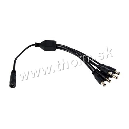 Kábel rozbočovací 5 x vidlica, 1 x zásuvka