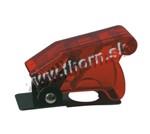 Ochranný kryt na páčkový prepínač- priehľadný červený