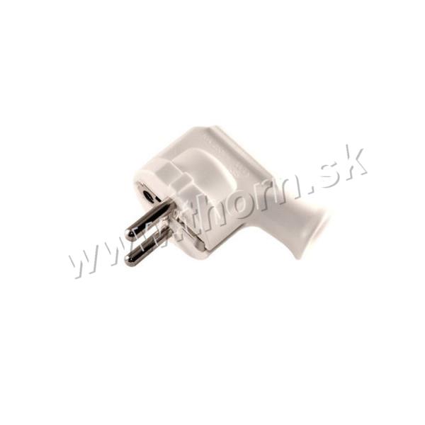 Sieťová vidlica uhlová biela 16A/250VAC