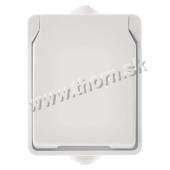 Zásuvka nástenná, biela, IP54