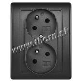 Zásuvka dvojnásobná antracit