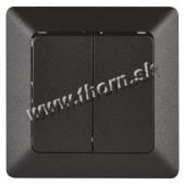 Prepínač dvojitý sériový č. 5 antracit