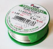 Bezolovnatý cín 1mm/100g Cynel Sn99,3Cu0,7