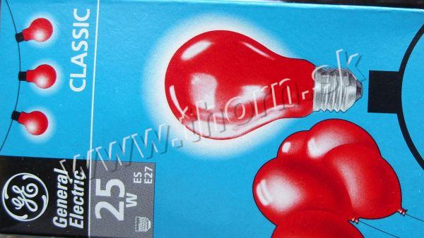 25W/230VAC červená priemyselná žiarovka