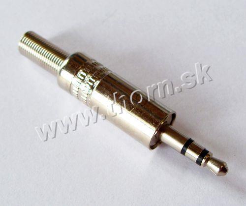 Jack 3,5 stereo strieborný