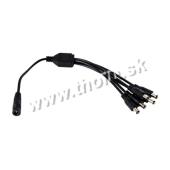 Kábel rozbočovací 5 x vidlica, 1 x zásuvka