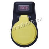 Zásuvka s vypínačom IP44 čierna