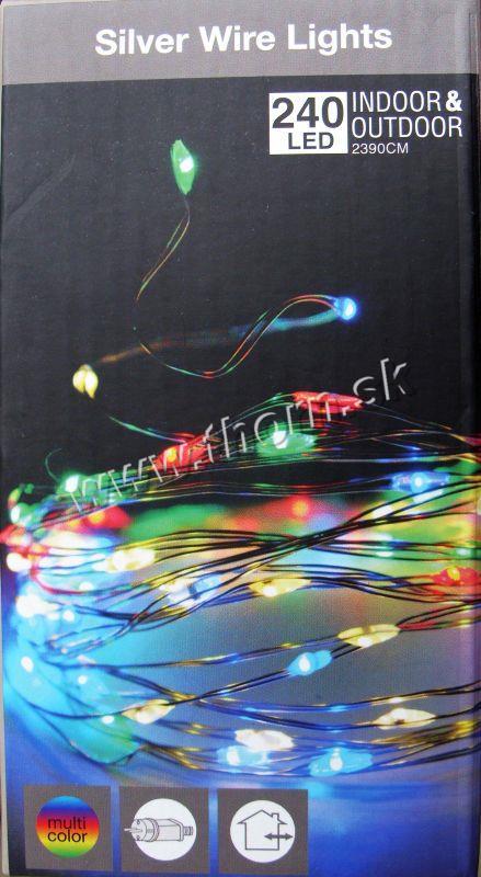 Vianočná svetelná reťaz farebná 240LED mini LED