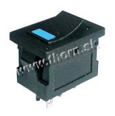 Spínač kolískový LED modrý 230V