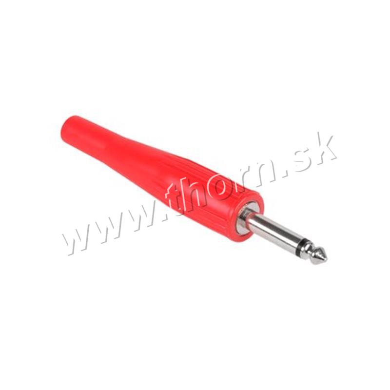 Jack 6,3mm mono káblový červený