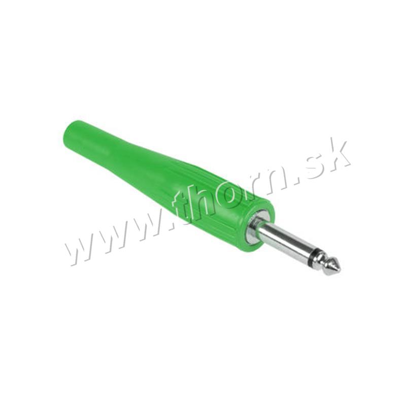 Jack 6,3mm mono káblový zelený