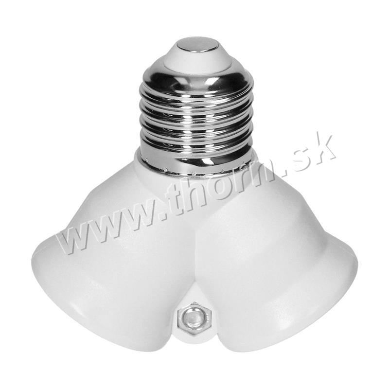 Adaptér pätice žiarovky E 27/2xE 27