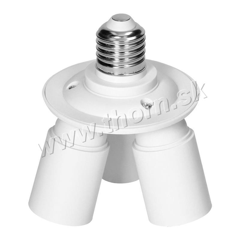 Adaptér pätice žiarovky E 27/3xE 27