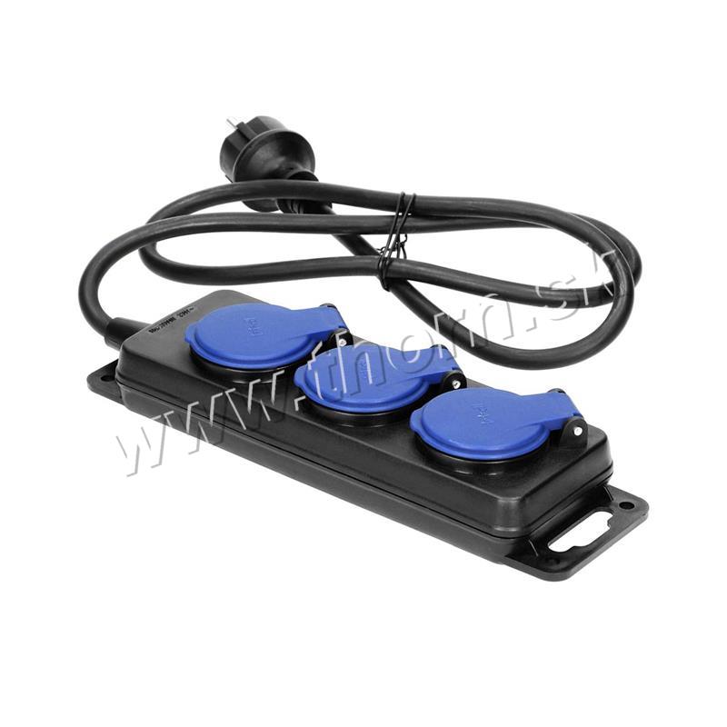 Odolný gumený predlžovací kábel 3xzásuvka