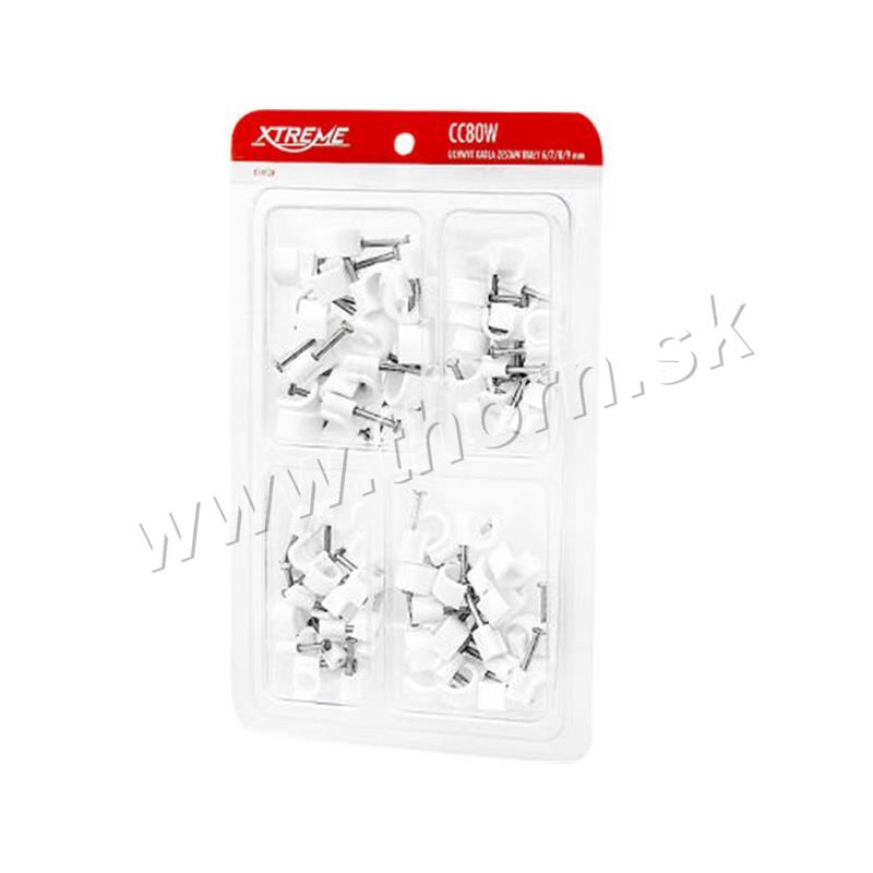 Prichytky káblov sada 6,7,8,9mm biele