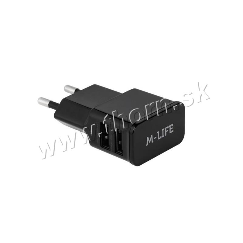 Sieťová nabíjačka USB 2xUSB 2A M-LIFE