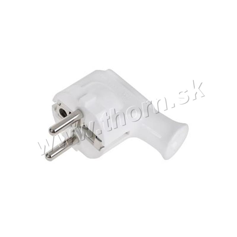 Vidlica sieťová 250VAC/16A uhlová biela WT35